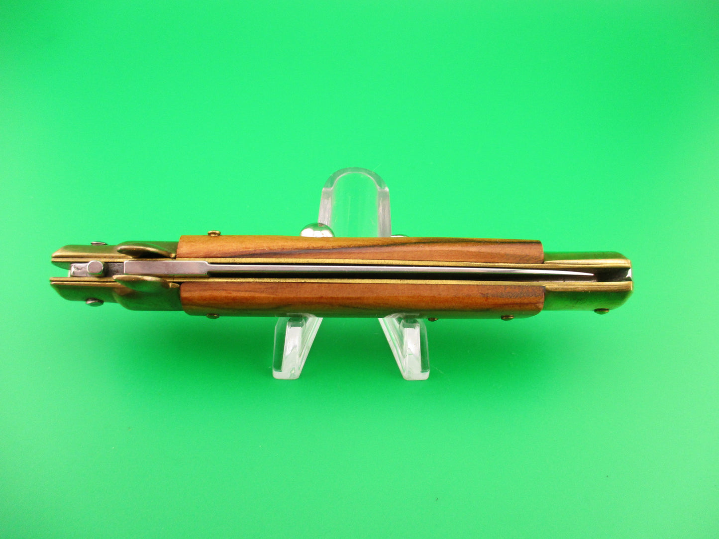 z AB STILETTO ITALY 23cm Italian Dagger Olive Wood scales vintage switchblade knife