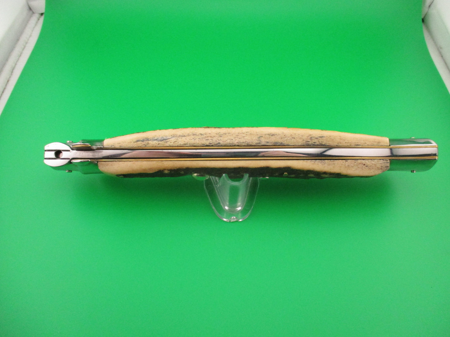 ROSTFREI ITALY 45cm Italian Stiletto Swivel bolster Stag 18 inch automatic knife