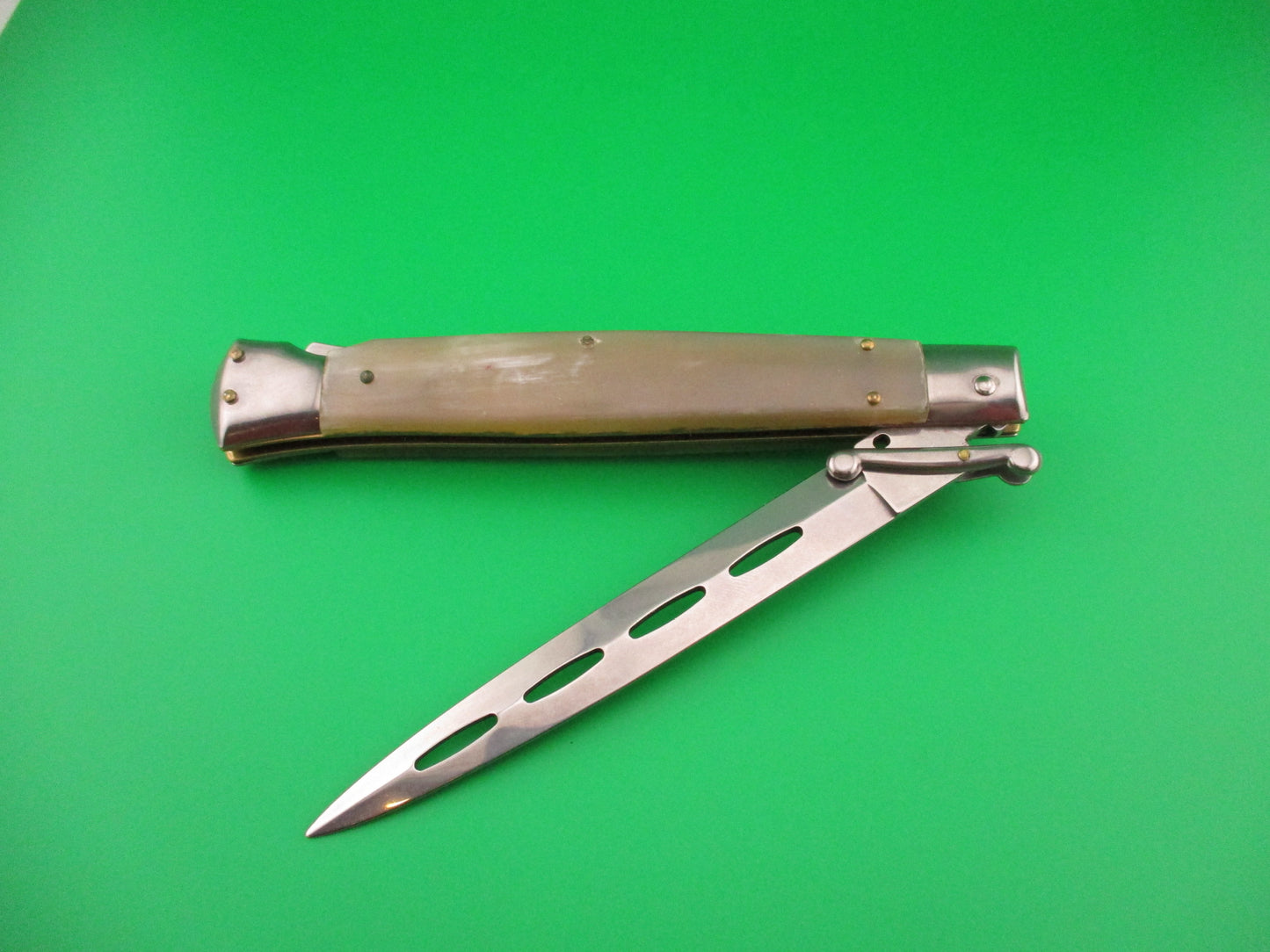 FRANK B ITALY 28cm Italian Swing guard PROTOTYPE Dagger Honey & Cream automatic knife