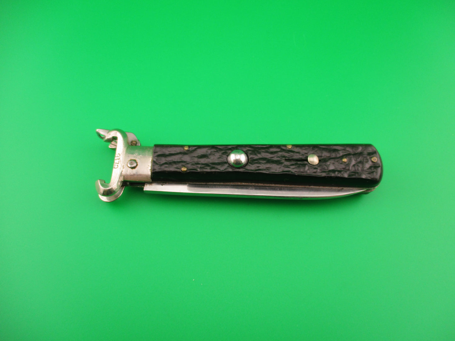 MASERIN & DE NARDO INOX MANIAGO 21cm Italian Shell Puller Fulcrum Black switchblade