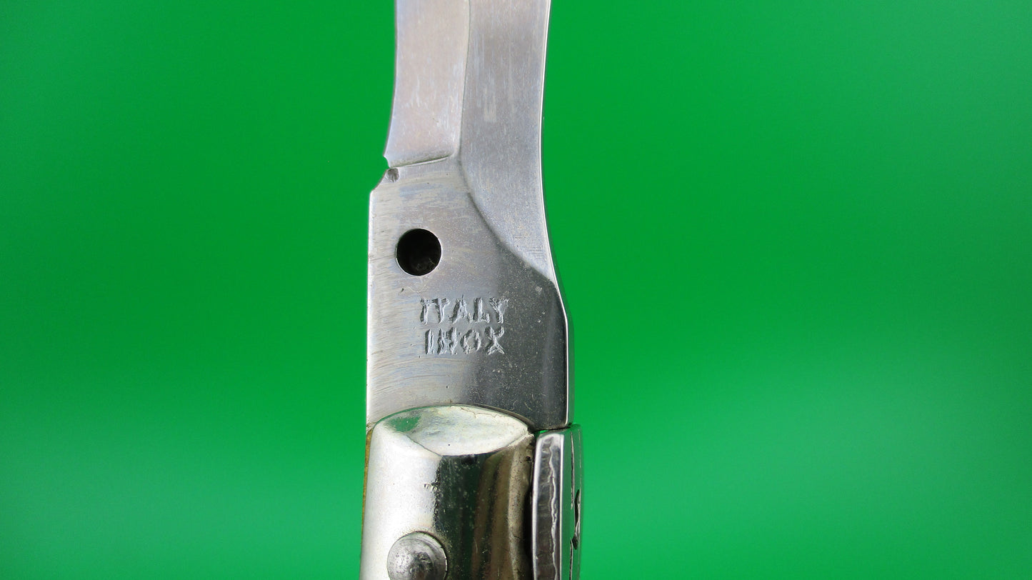 z ITALY INOX 28cm Italian Stiletto KRIS black & gray swirl switchblade knife