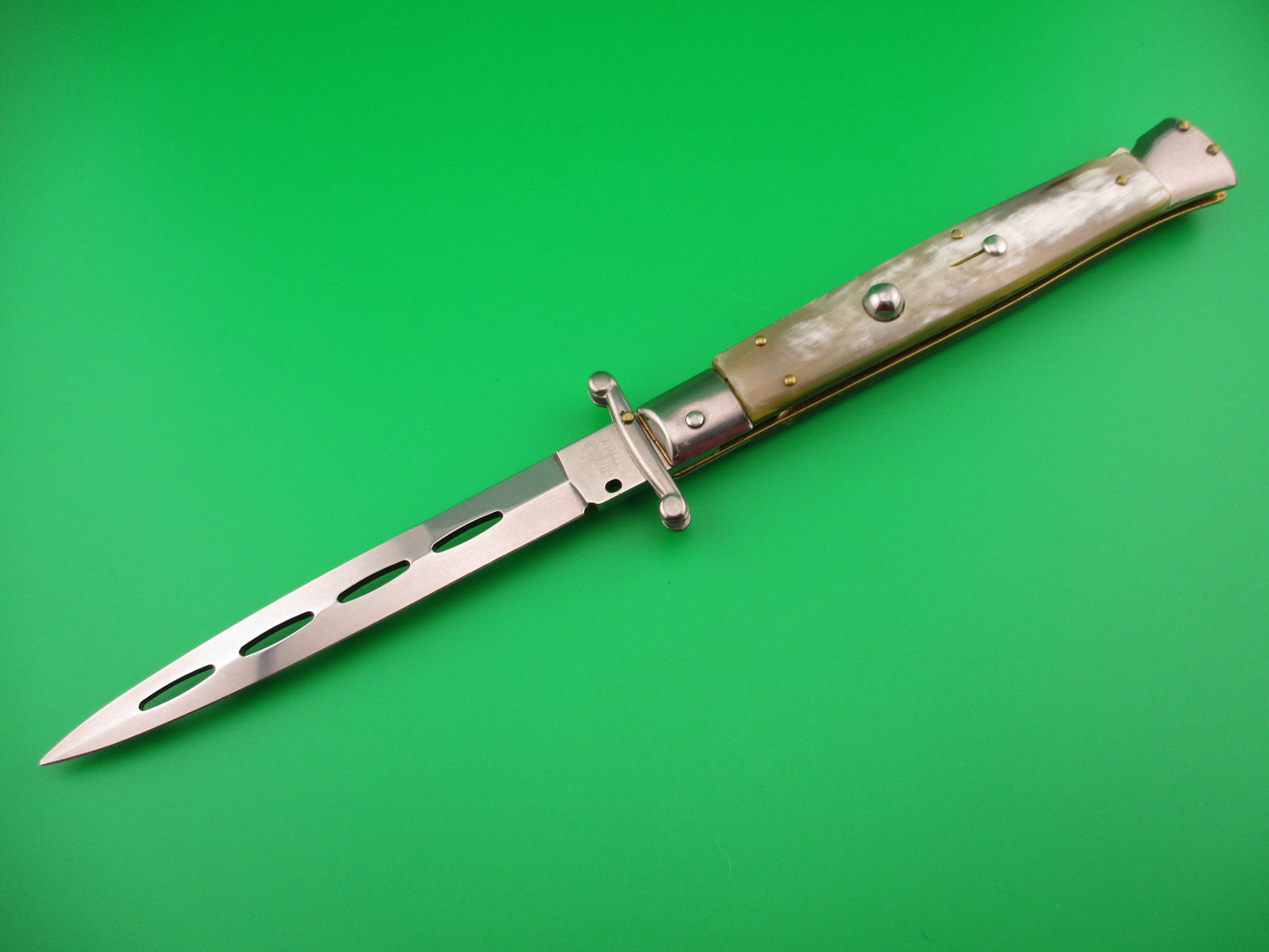 FRANK B ITALY 28cm Italian Swing guard PROTOTYPE Dagger Honey & Cream automatic knife