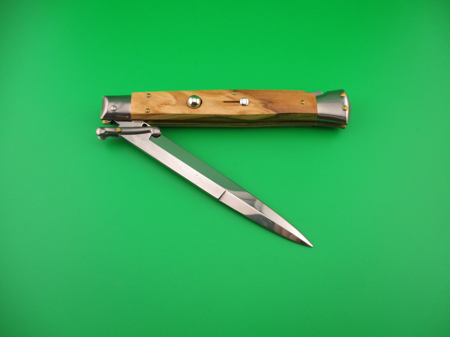 FRANK B ITALY 28cm Italian Swing guard Olive Wood automatic knife