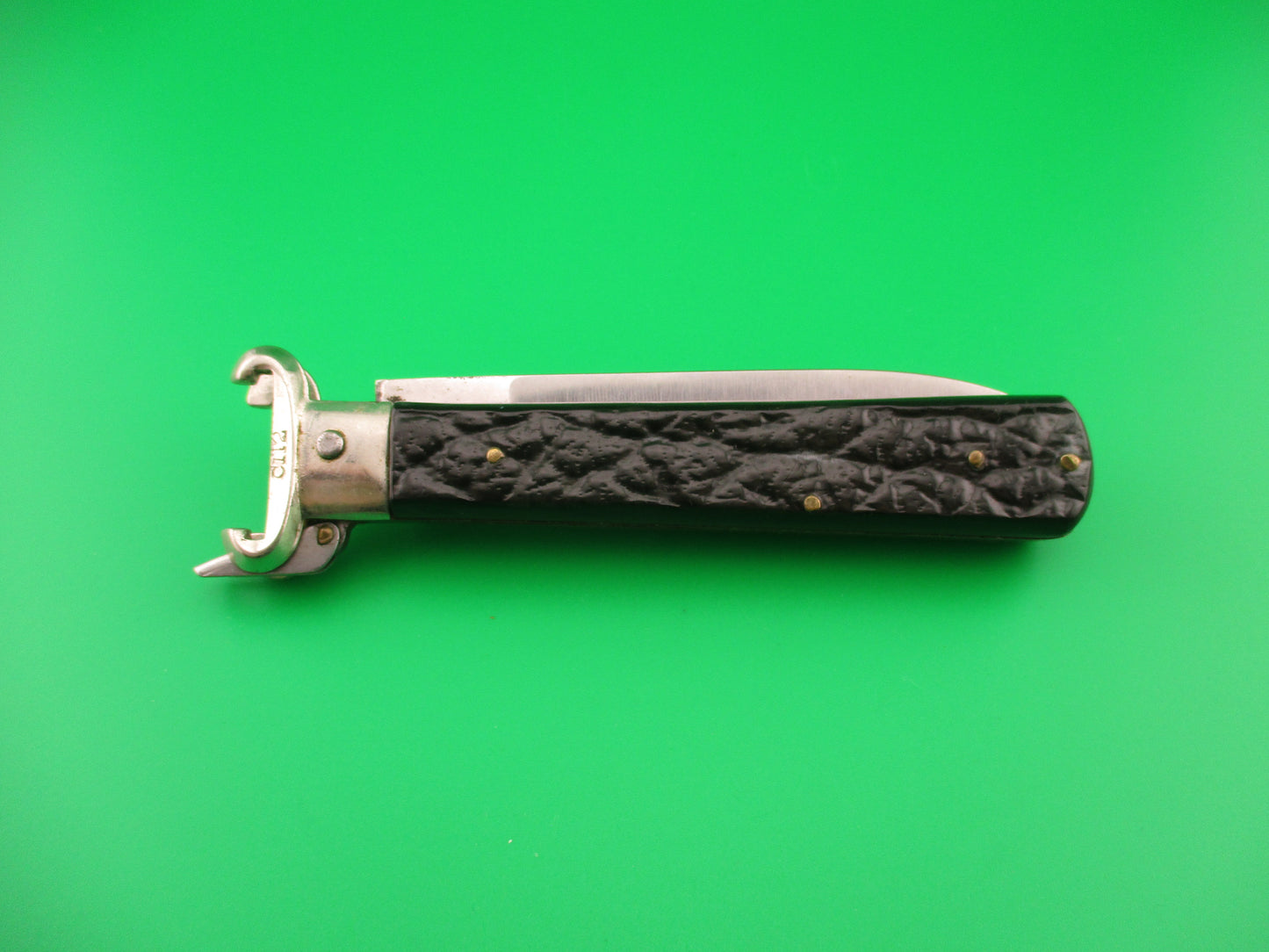 MASERIN & DE NARDO INOX MANIAGO 21cm Italian Shell Puller Fulcrum Black switchblade
