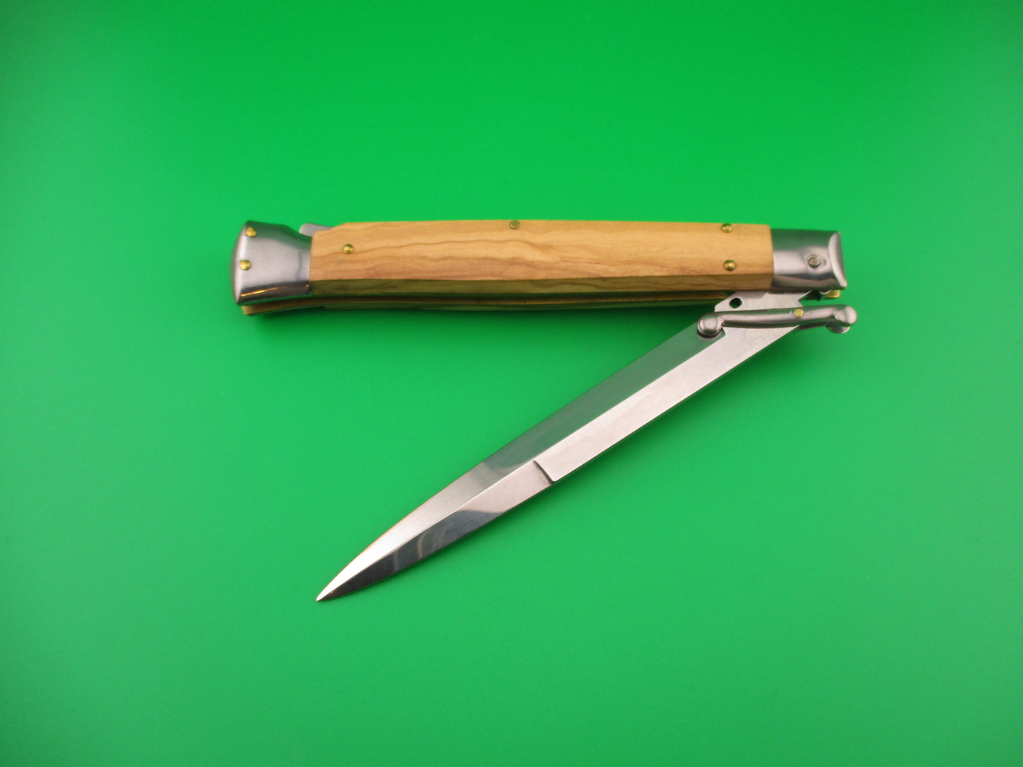FRANK B ITALY 28cm Italian Swing guard Olive Wood automatic knife