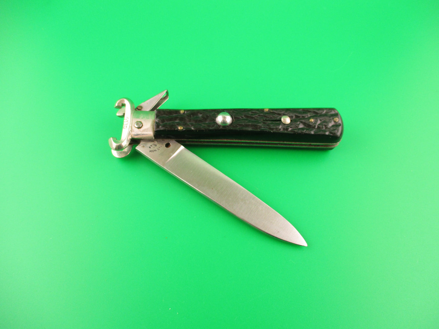 MASERIN & DE NARDO INOX MANIAGO 21cm Italian Shell Puller Fulcrum Black switchblade