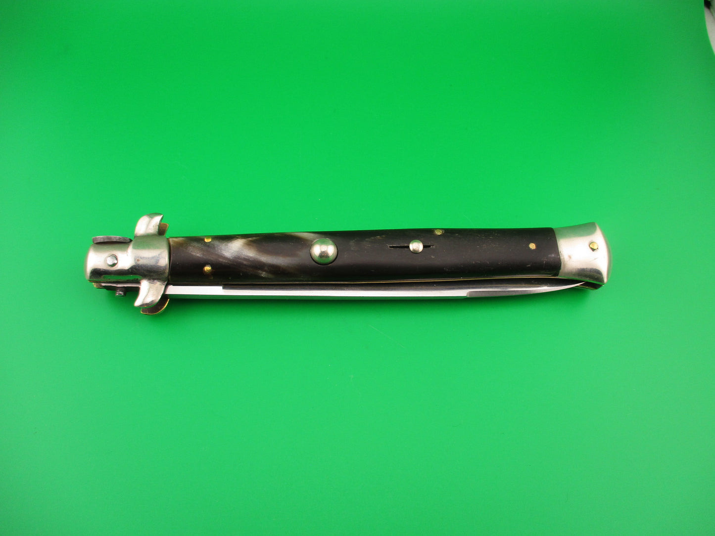 WANDY 33cm Italian Transitional Stiletto swivel bolster Brazilian horn automatic knife
