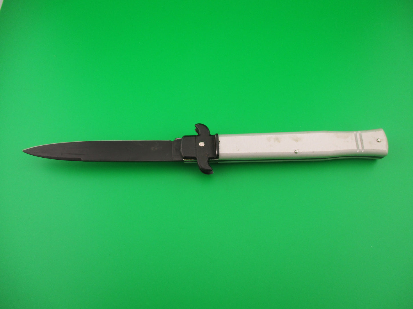 AKC 20cm TACTICAL Leverletto Bill Deshivs Italian lever aluminum Black automatic knife
