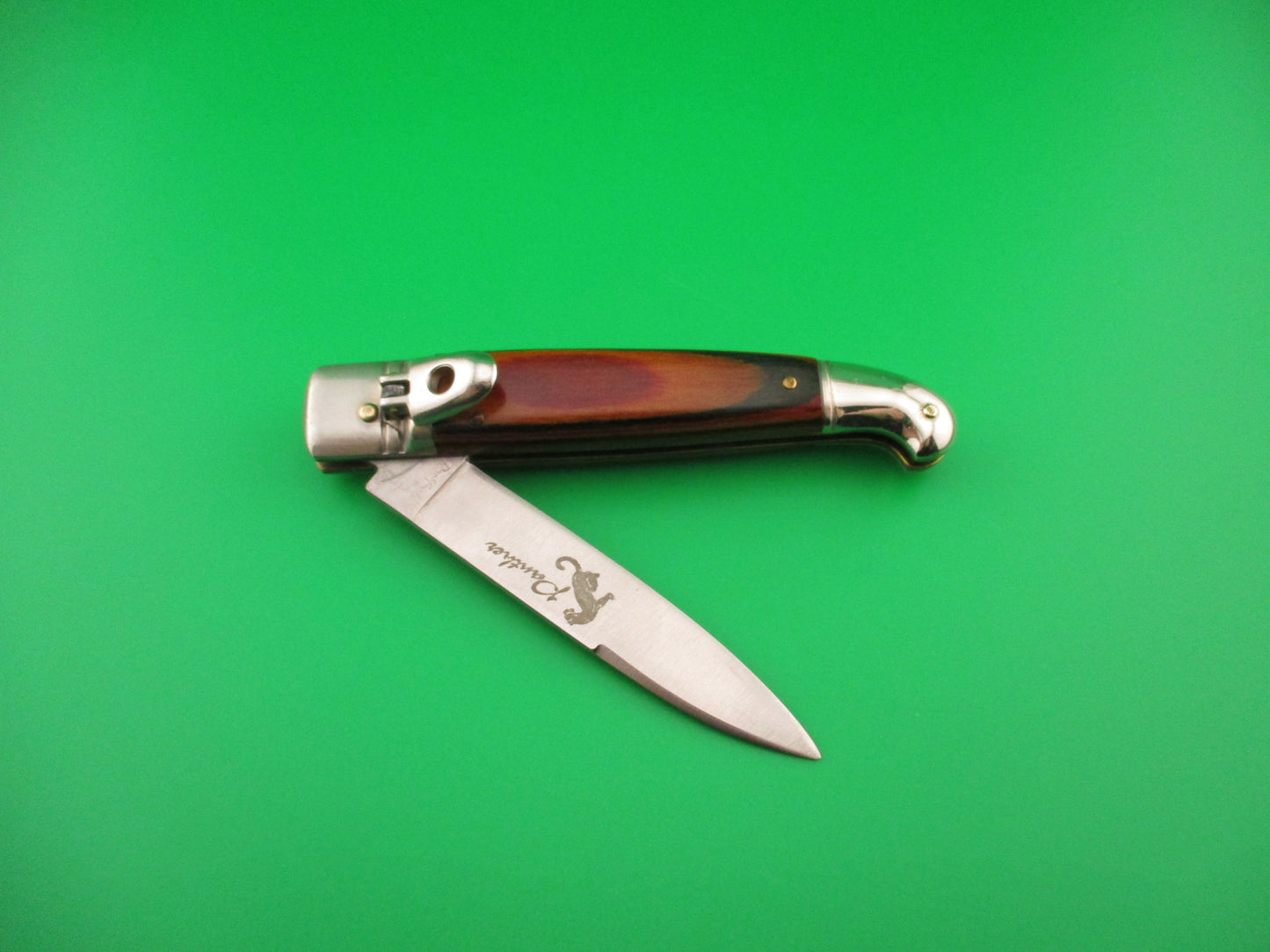 Rostfrei Panther 20cm Italian Birds head lever automatic knife with Frostwood scales