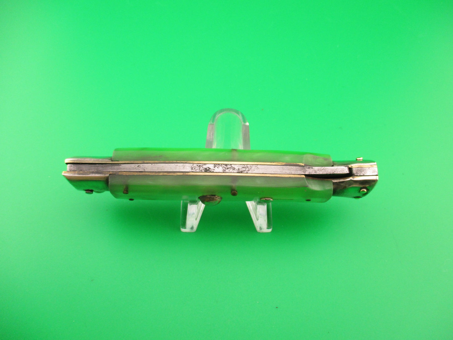 BOKER Rostfrei (slant) 20cm Italian Swing Guard Green Pearlex vintage automatic knife