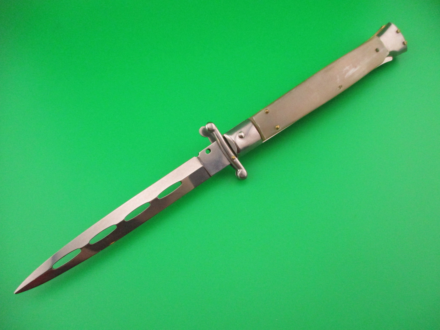 FRANK B ITALY 28cm Italian Swing guard PROTOTYPE Dagger Honey & Cream automatic knife