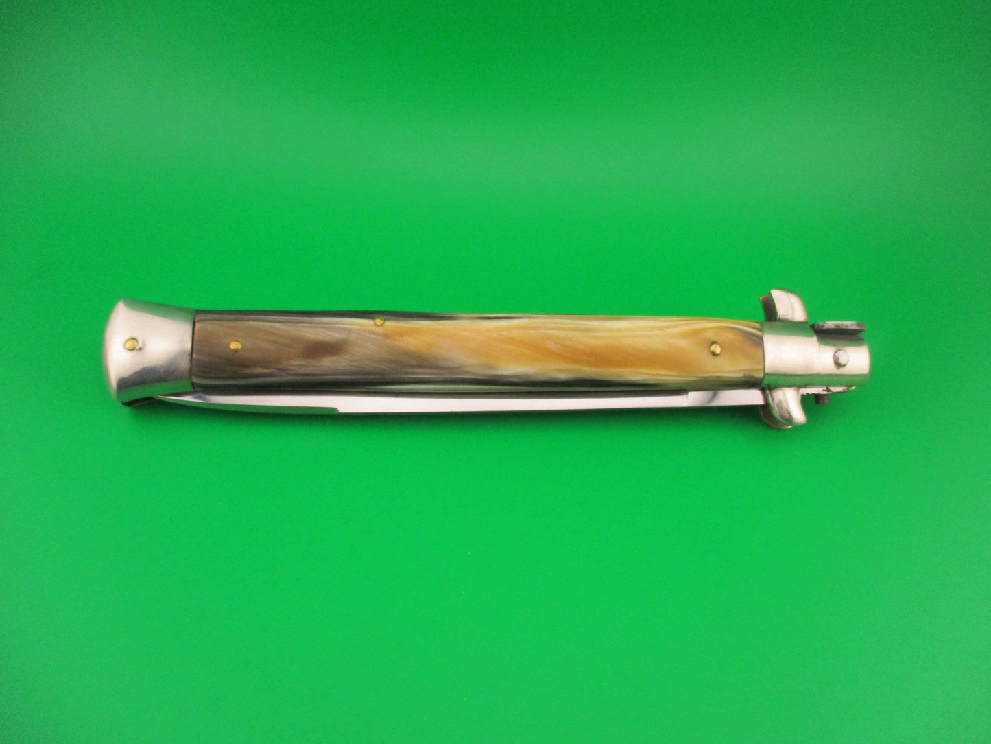 WANDY 33cm Italian Transitional Stiletto swivel bolster Brazilian horn automatic knife