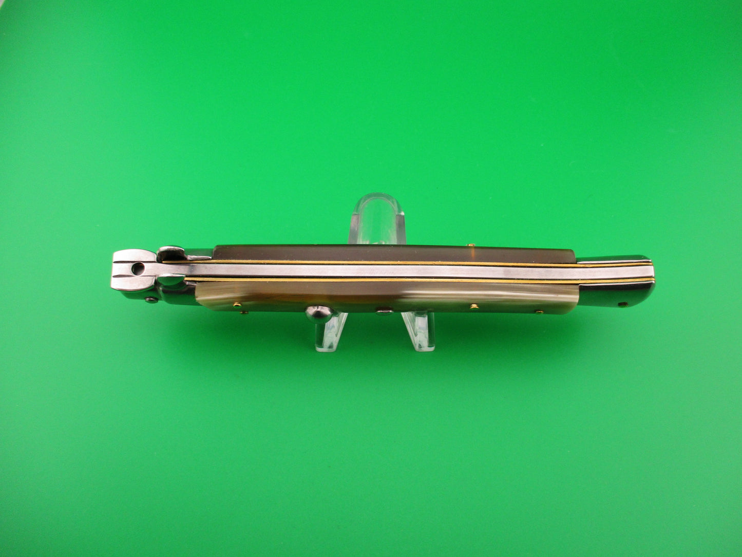 FRANK B ITALY 28cm Italian Bayonet Honey& Cream Horn swivel bolster automatic knife