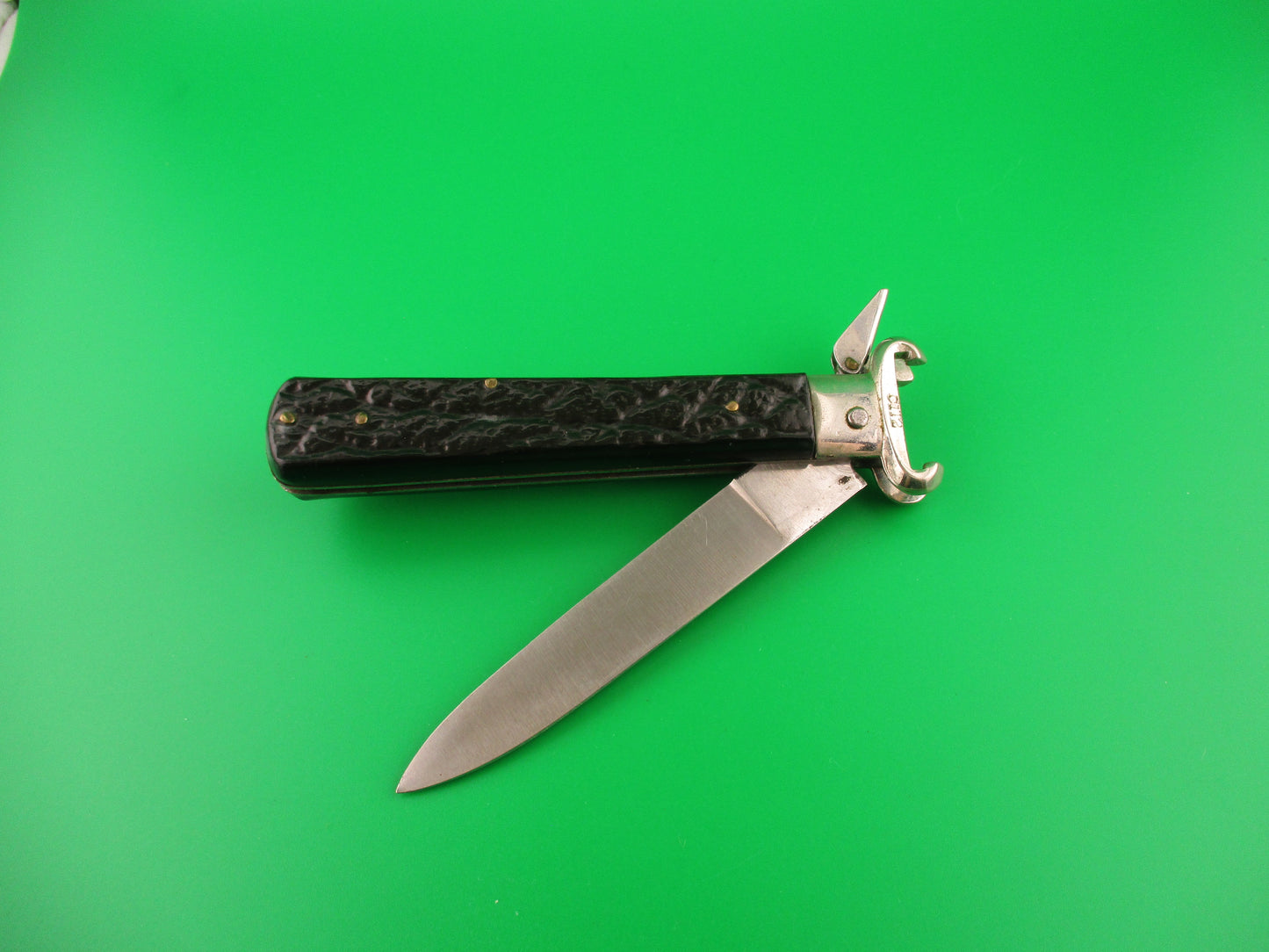 MASERIN & DE NARDO INOX MANIAGO 21cm Italian Shell Puller Fulcrum Black switchblade