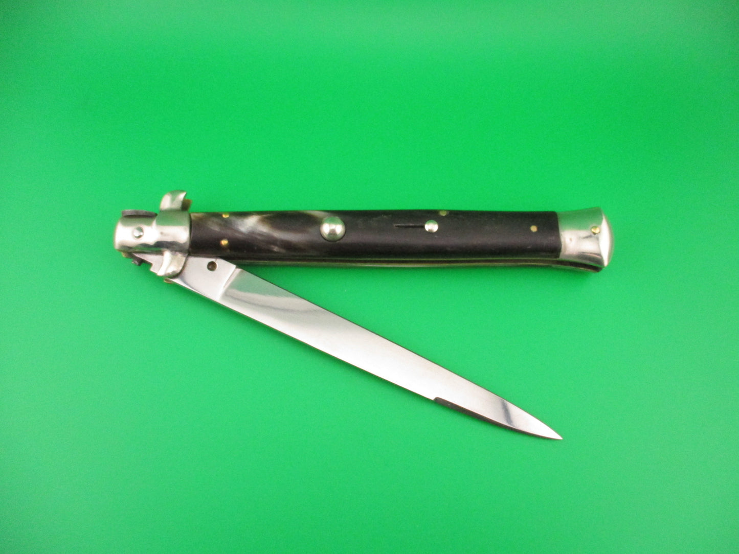 WANDY 33cm Italian Transitional Stiletto swivel bolster Brazilian horn automatic knife