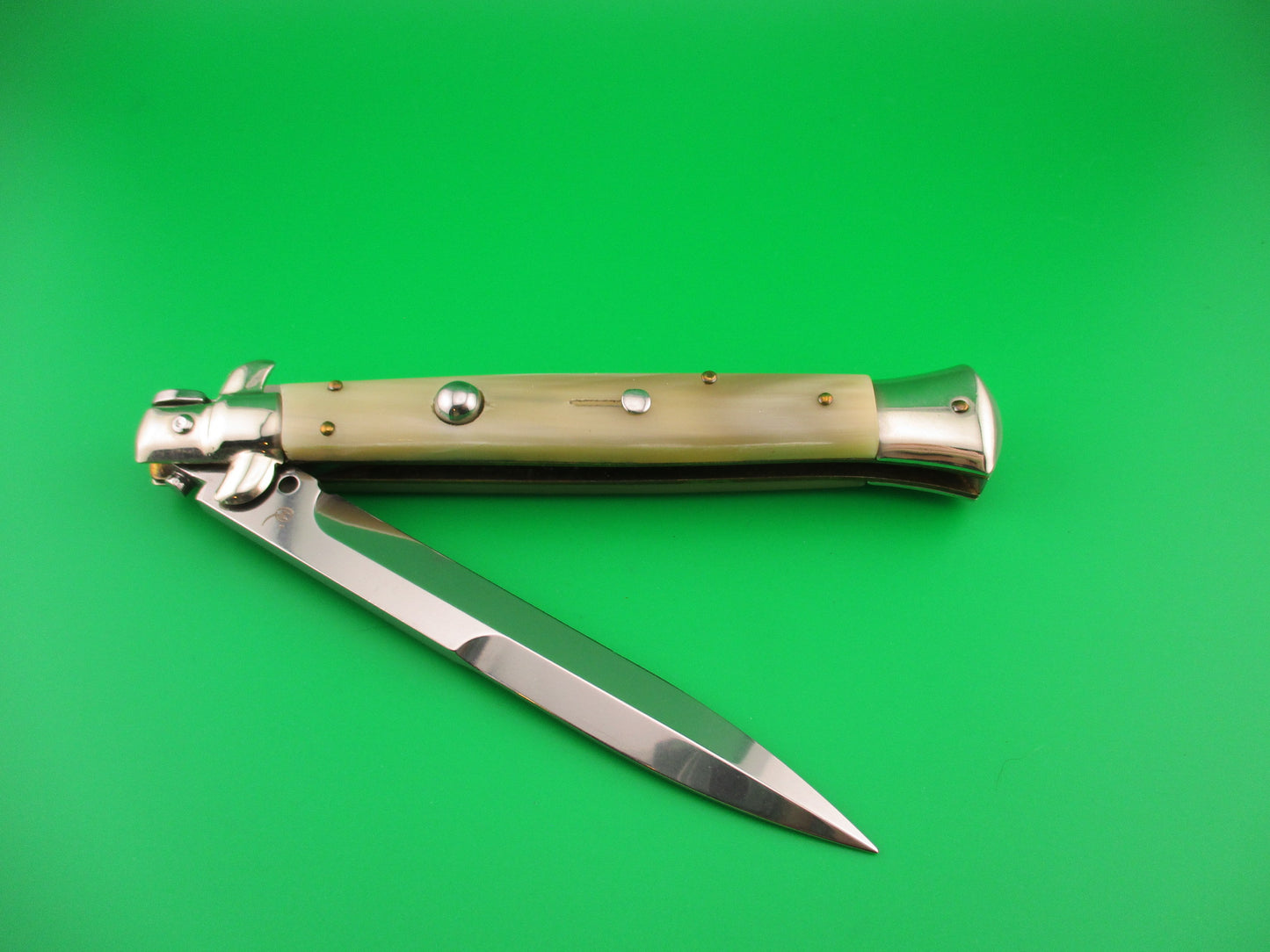 Walt's Latama Italy 28cm Italian Stiletto French Tip horn Bayonet blade automatic knife