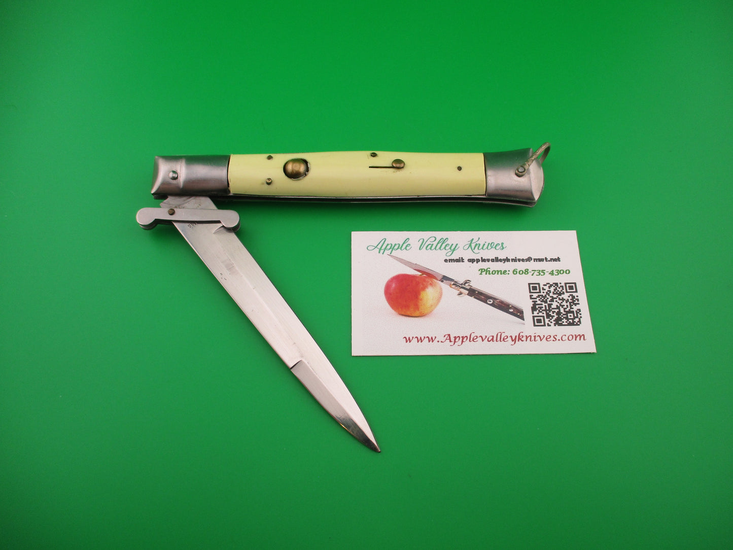 STAINLESS STEEL 27cm Japanese Rizzuto style Cream Swing guard vintage automatic knife