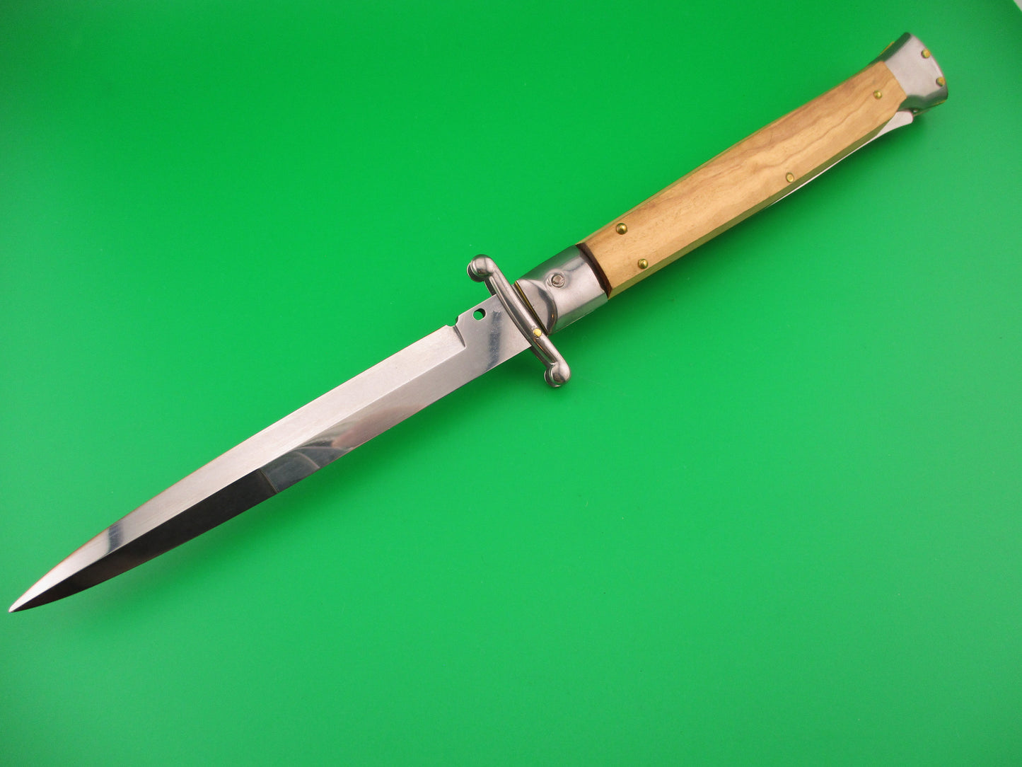 FRANK B ITALY 28cm Italian Swing guard Olive Wood automatic knife