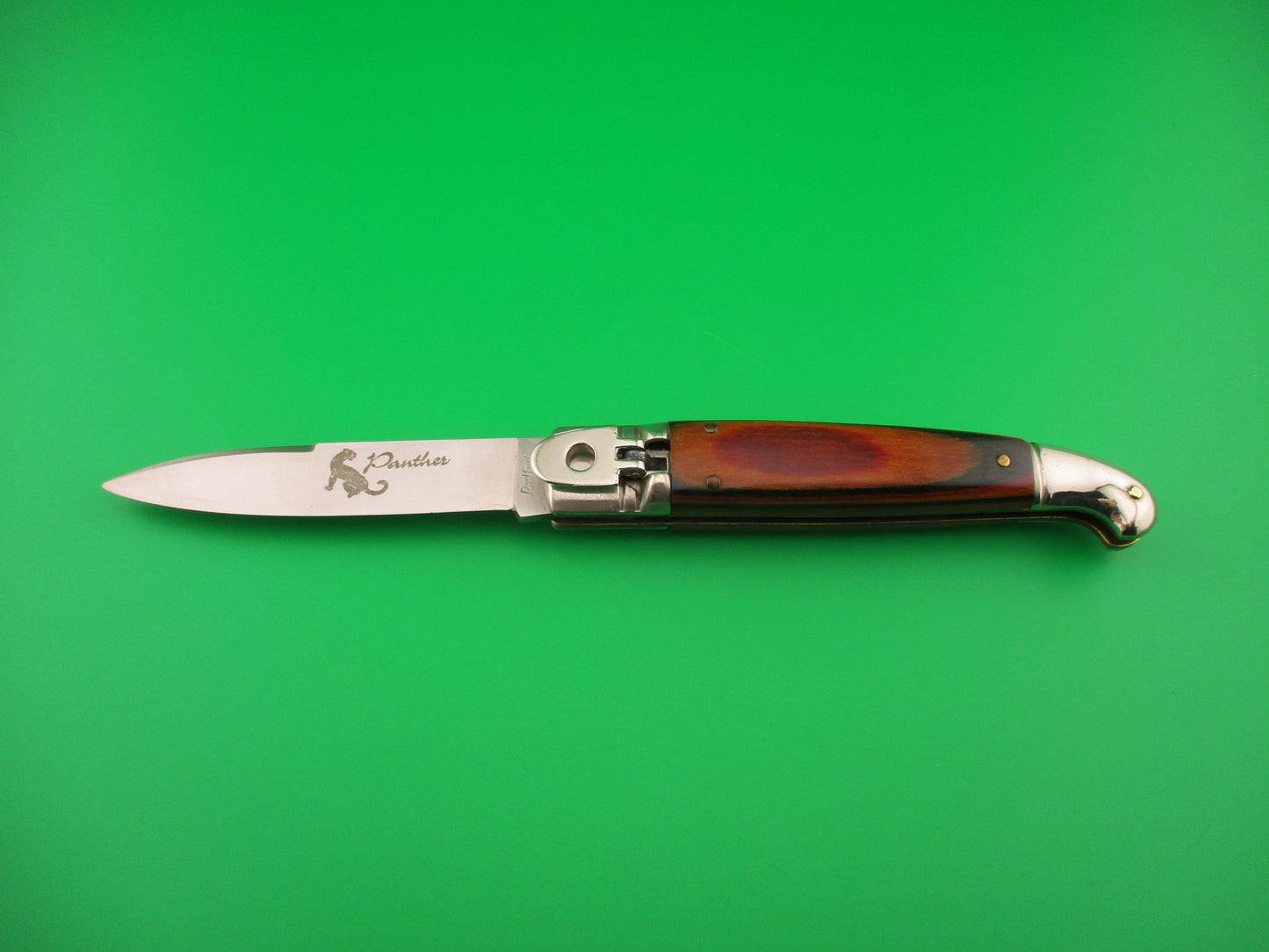 Rostfrei Panther 20cm Italian Birds head lever automatic knife with Frostwood scales