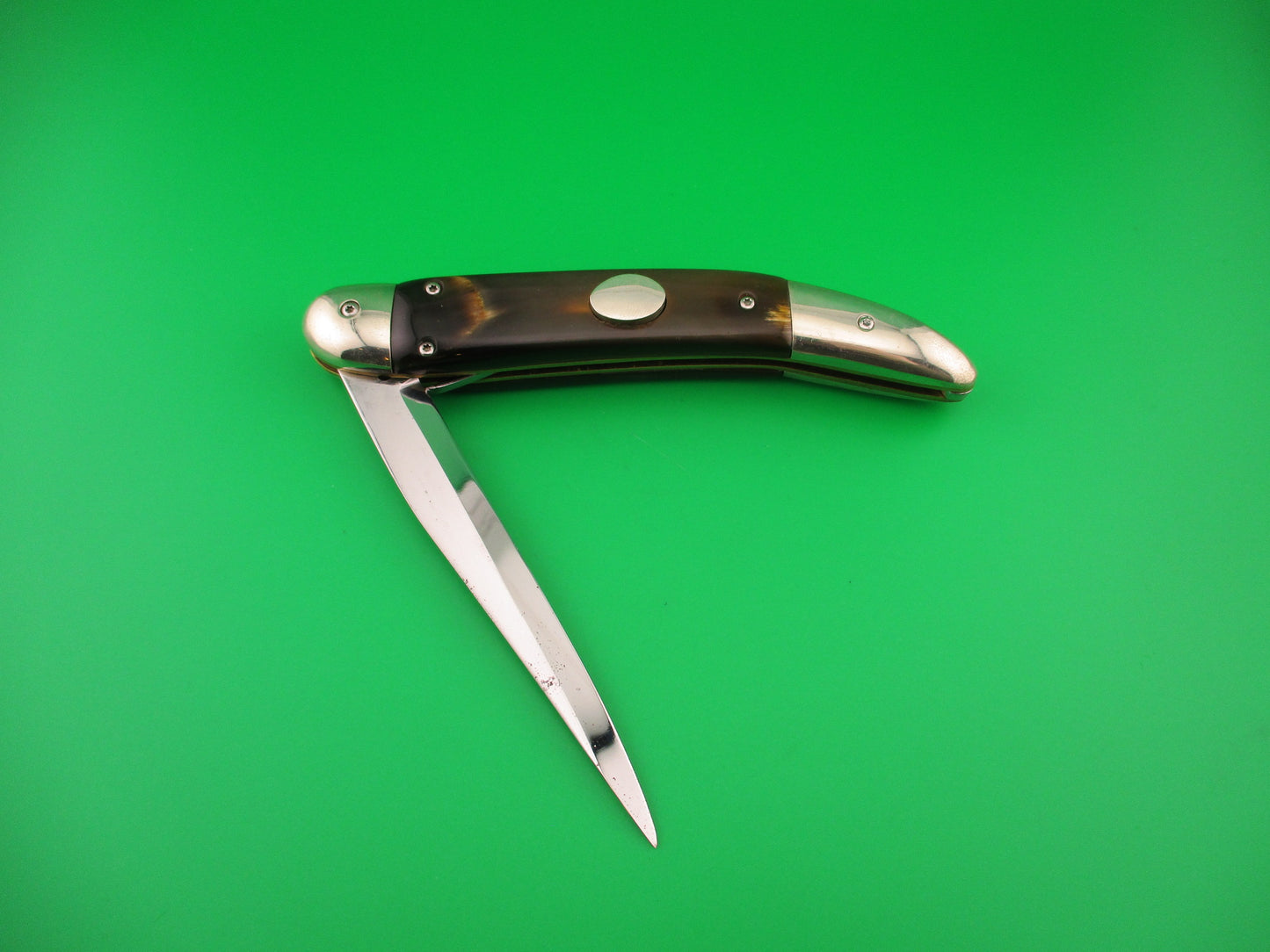 D. Hutson Custom 10 inch Oval button Texas Toothpick Humpback automatic knife