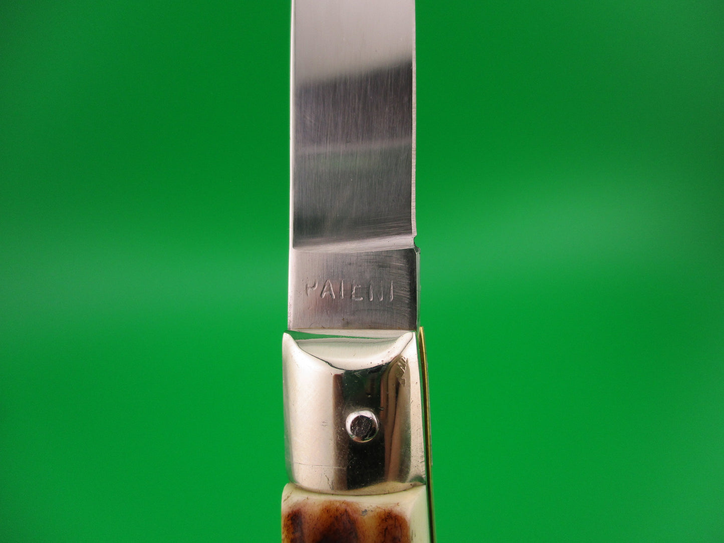 Rostfre 8 PATENT 18cm Italian Stag Lockback Rare Swinger style Automatic knife NOS Belgium