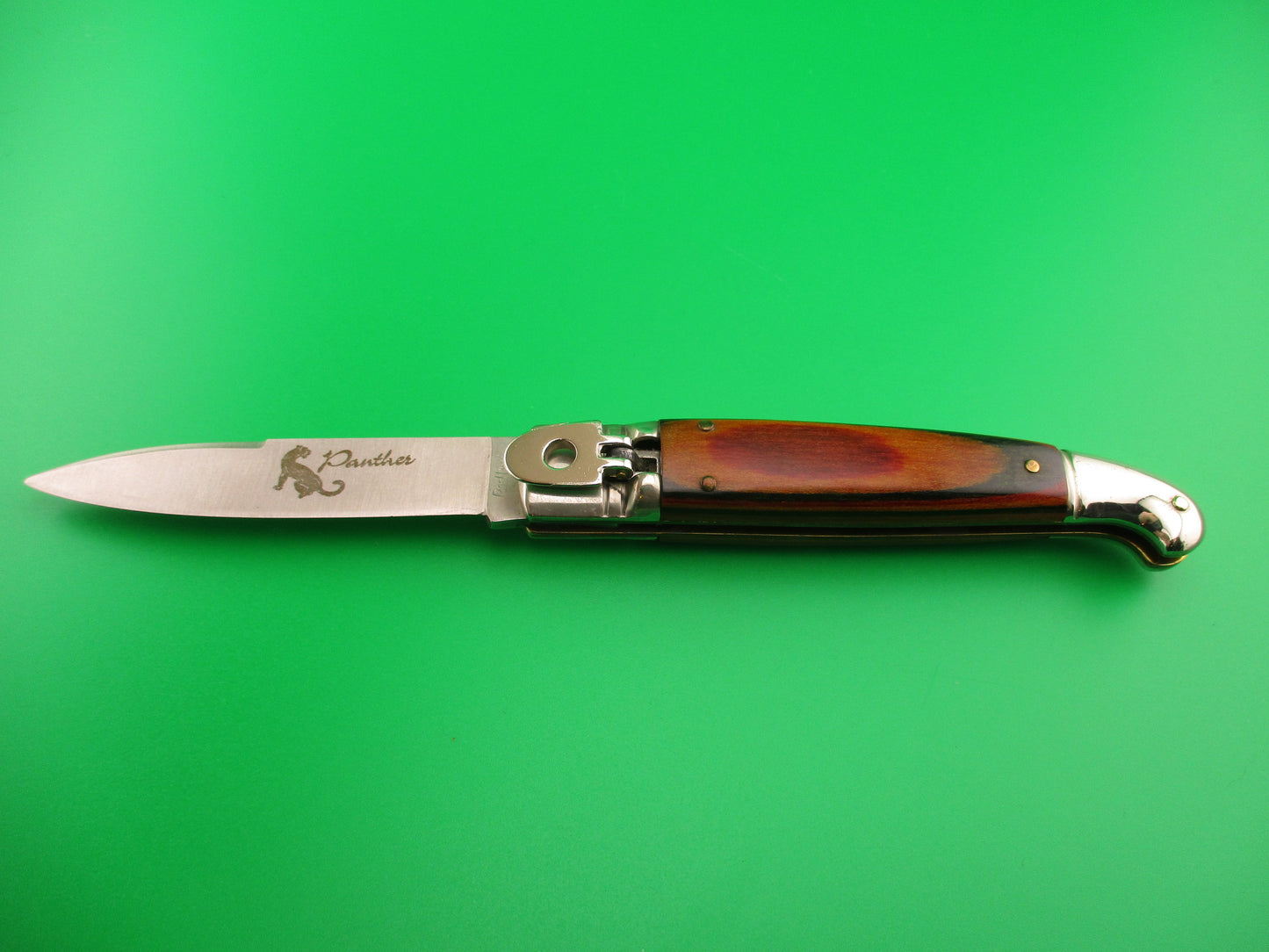 Rostfrei Panther 20cm Italian Birds head lever automatic knife with Frostwood scales