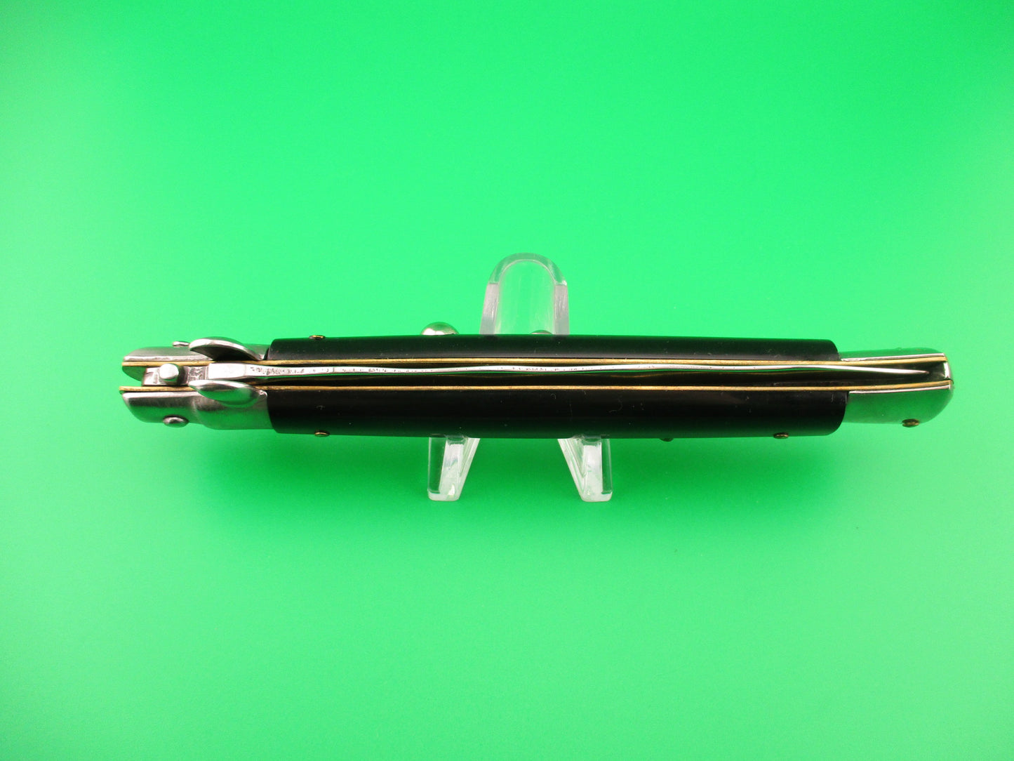 Sterile 28cm Italian Stiletto Black swivel bolster Kris blade automatic knife