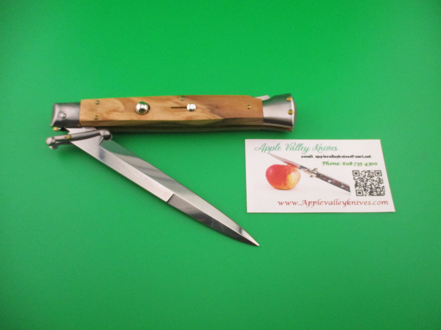 FRANK B ITALY 28cm Italian Swing guard Olive Wood automatic knife