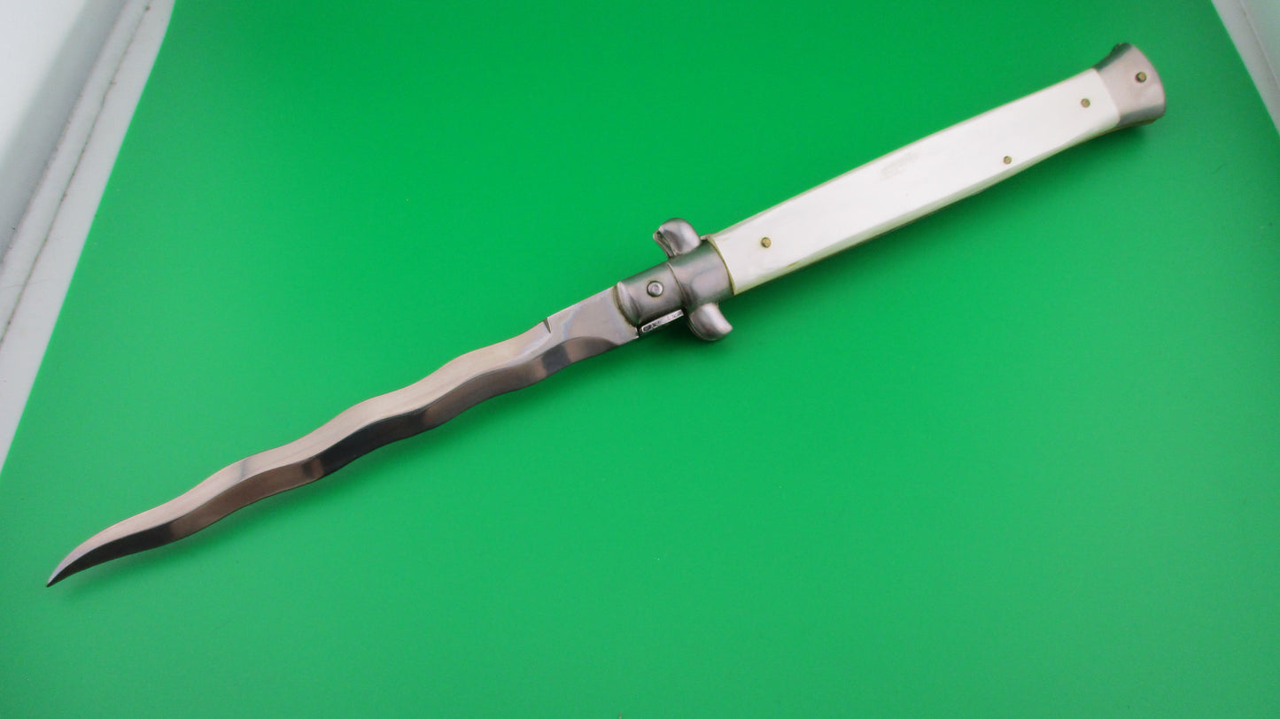 z MADE ITALY 33cm Italian Stiletto KRIS Pearlex Swivel bolster automatic knife