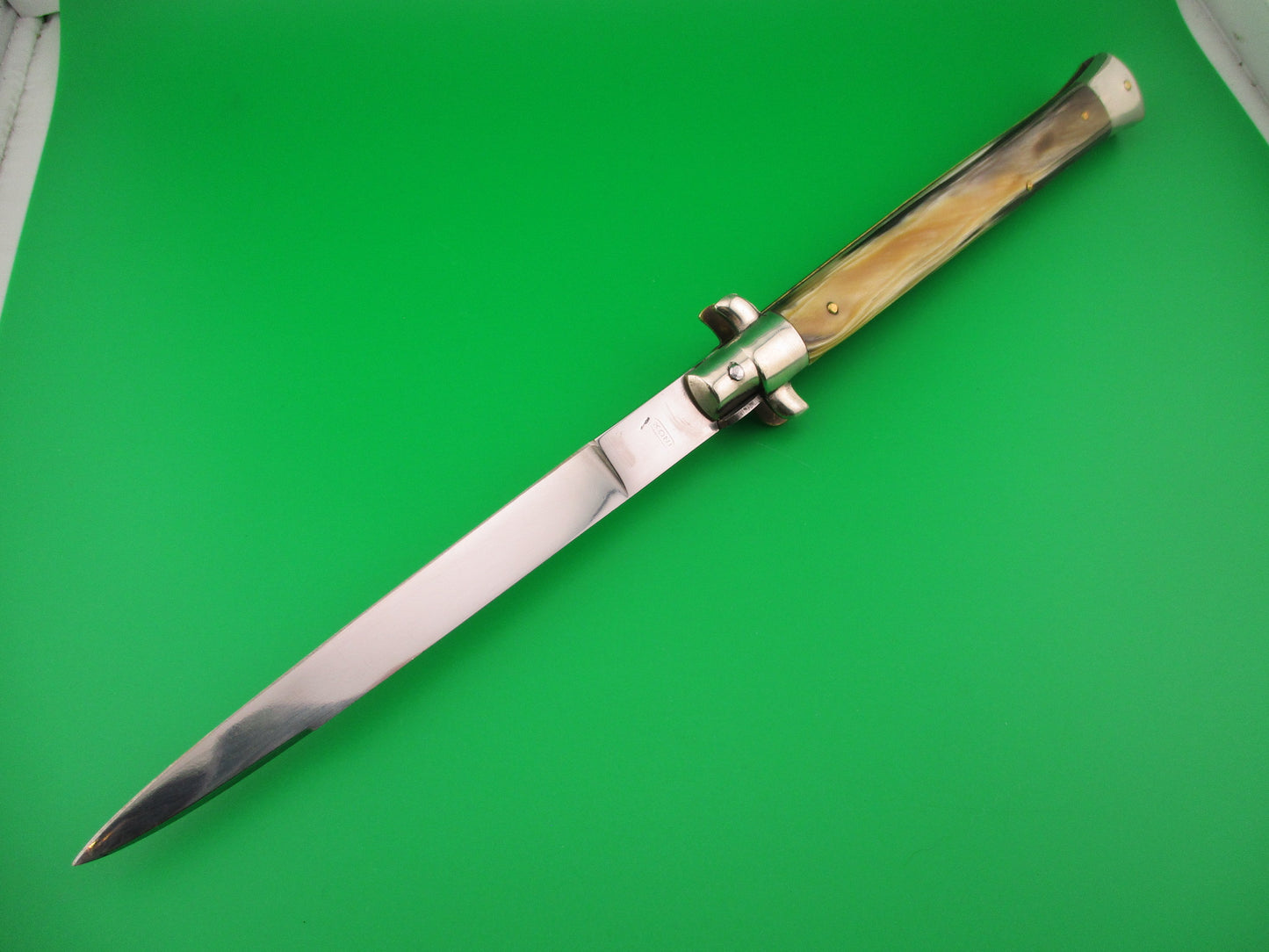 WANDY 33cm Italian Transitional Stiletto swivel bolster Brazilian horn automatic knife