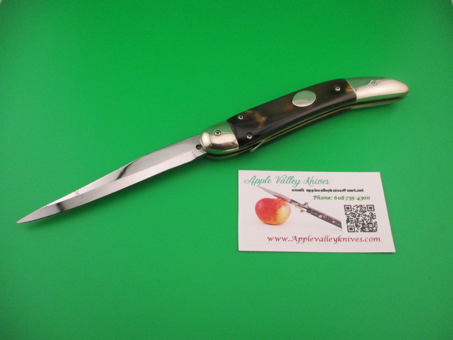 D. Hutson Custom 10 inch Oval button Texas Toothpick Humpback automatic knife
