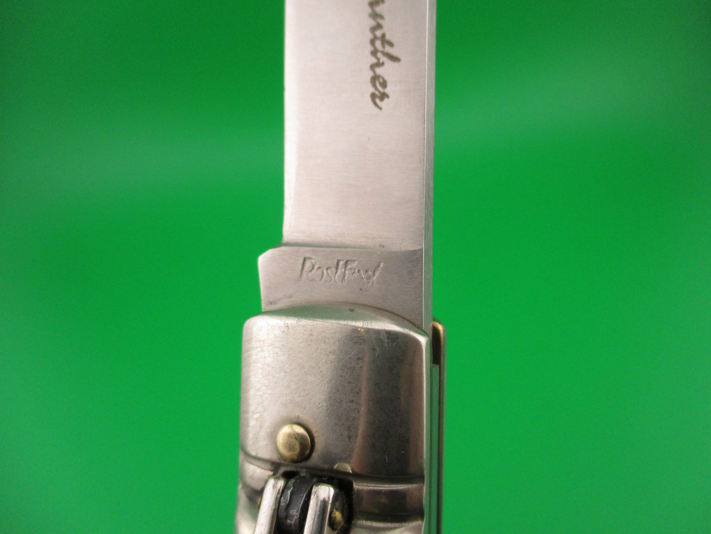 Rostfrei Panther 20cm Italian Birds head lever automatic knife with Frostwood scales