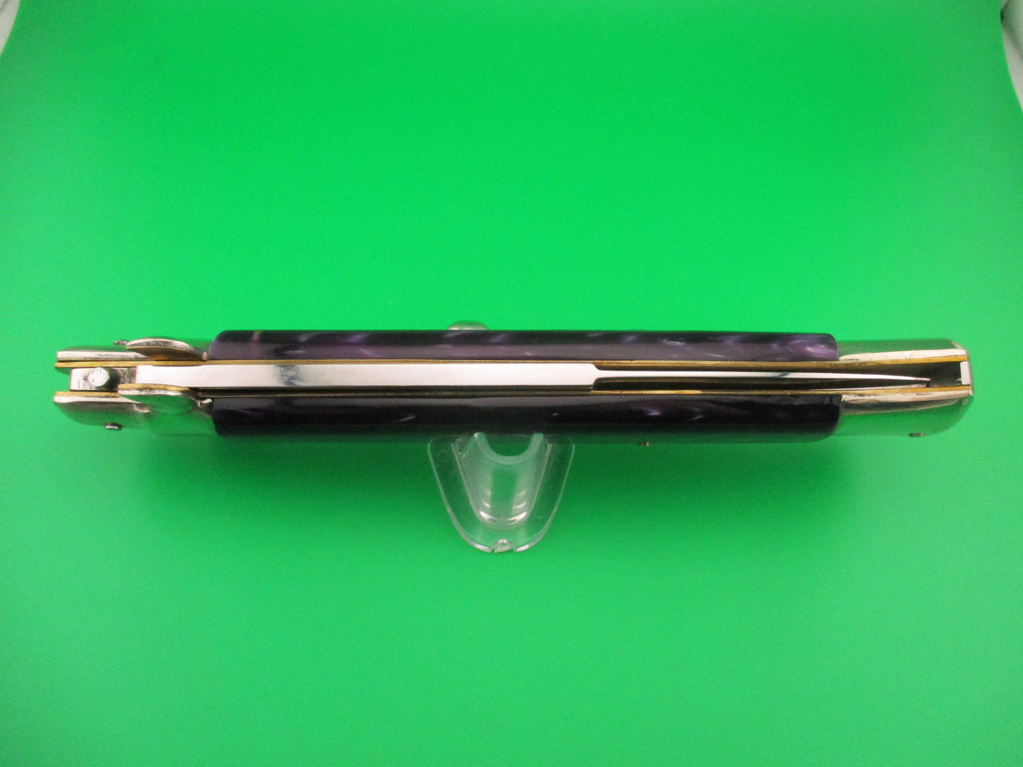 AGA CAMPOLIN 38cm Italian Stiletto Purple Pearlex Bayonet automatic knife