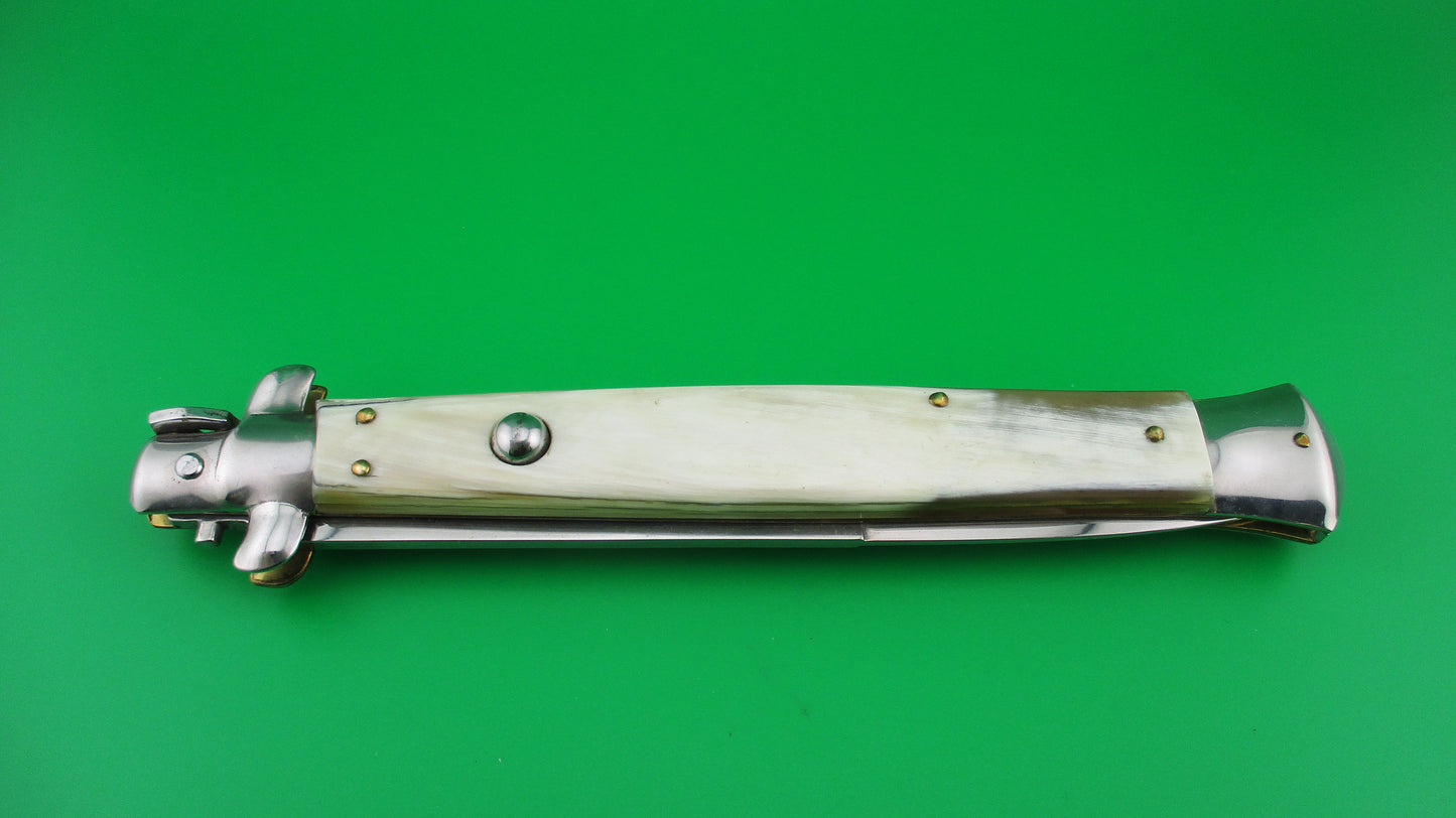Sterile 33cm Italian Stiletto Swivel Bolster Honey horn switchblade knife no safety