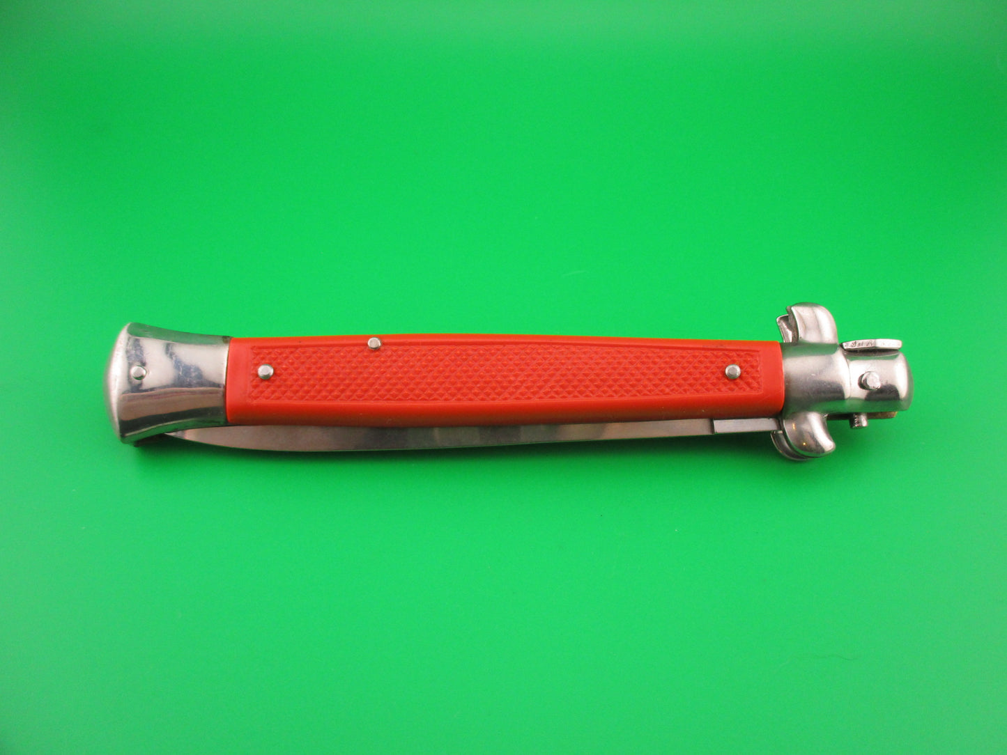 Moletta ROSTFREI 28cm Italian Stiletto Vintage automatic knife Orange checkered handles