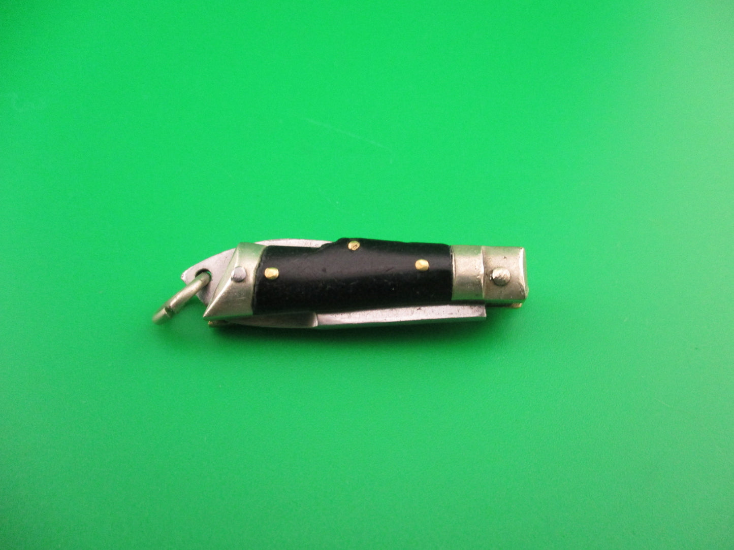 STAINLESS 7cm Japanese Mini Lever Slant Bolster automatic keychain knife