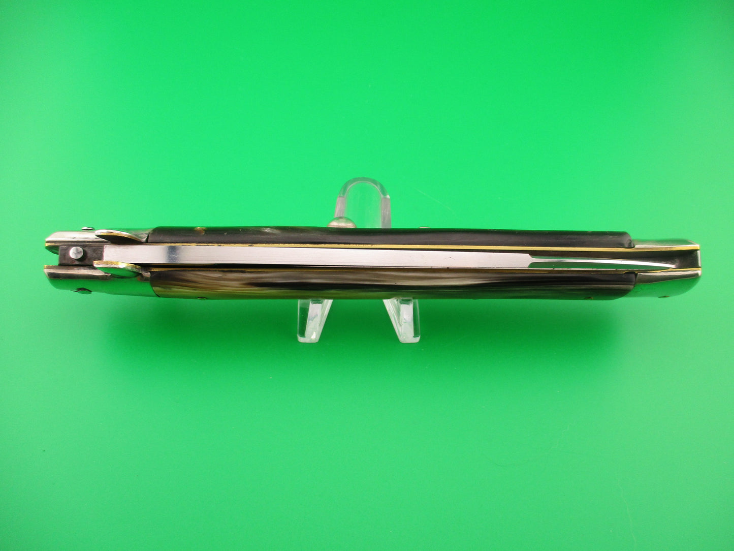 WANDY 33cm Italian Transitional Stiletto swivel bolster Brazilian horn automatic knife