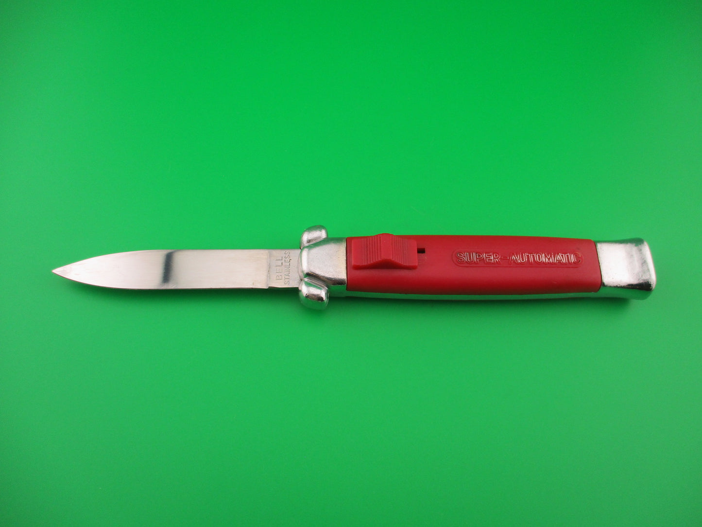 BELL STAINLESS 20cm SUPER AUTOMATIC Red OTF DA switchblade knife
