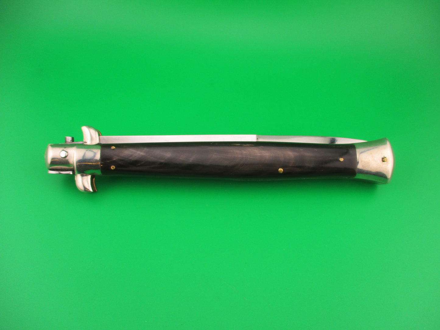 z AGA CAMPOLIN 33cm Picklock Prototype Brown streaked horn NOS automatic knife