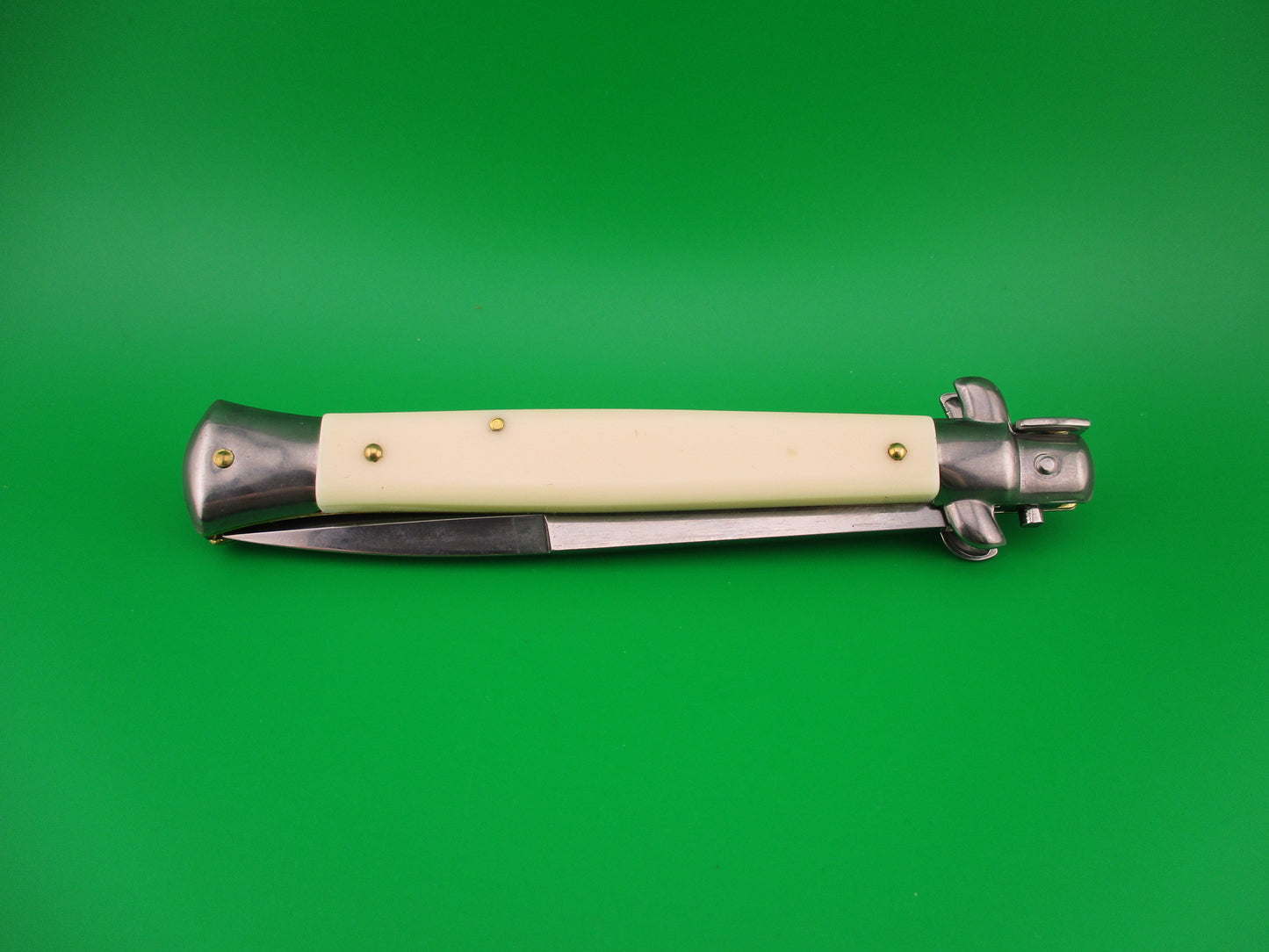 FRANK B ITALY 28cm Italian Stiletto Swivel bolster bayonet camel bone automatic knife