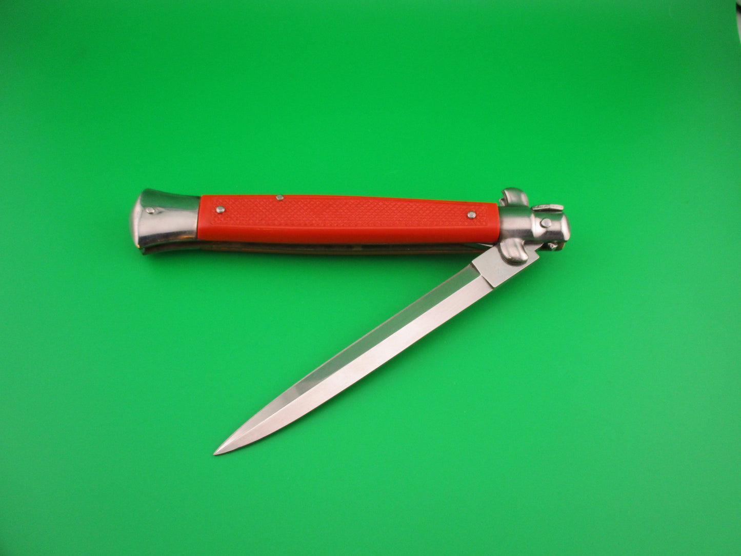 Moletta ROSTFREI 28cm Italian Stiletto Vintage automatic knife Orange checkered handles