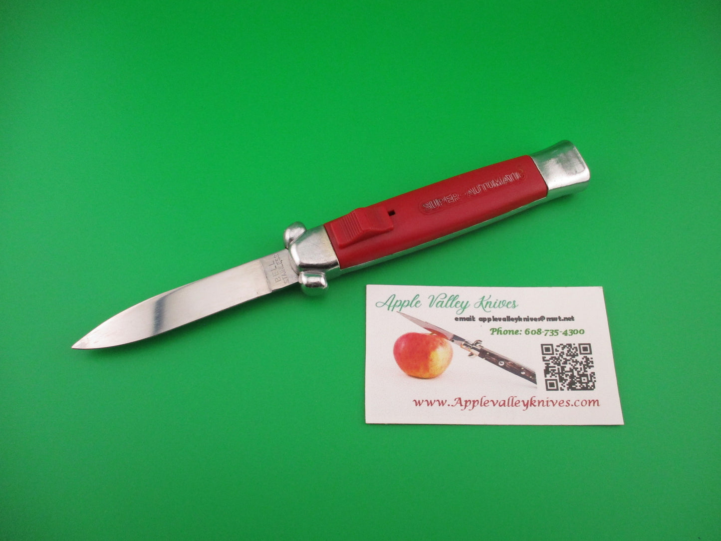 BELL STAINLESS 20cm SUPER AUTOMATIC Red OTF DA switchblade knife