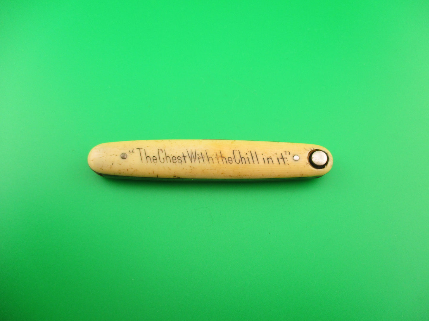 Press Button Knife Co White Mountain Ivory Celluloid Antique automatic knife