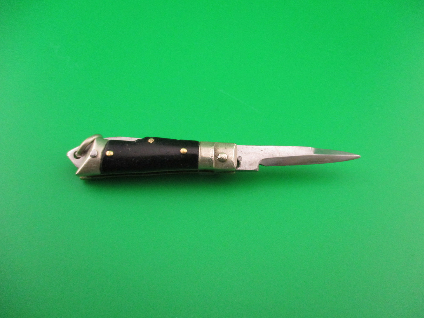 STAINLESS 7cm Japanese Mini Lever Slant Bolster automatic keychain knife