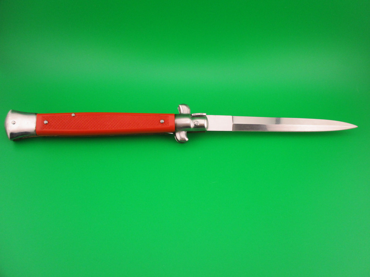 Moletta ROSTFREI 28cm Italian Stiletto Vintage automatic knife Orange checkered handles