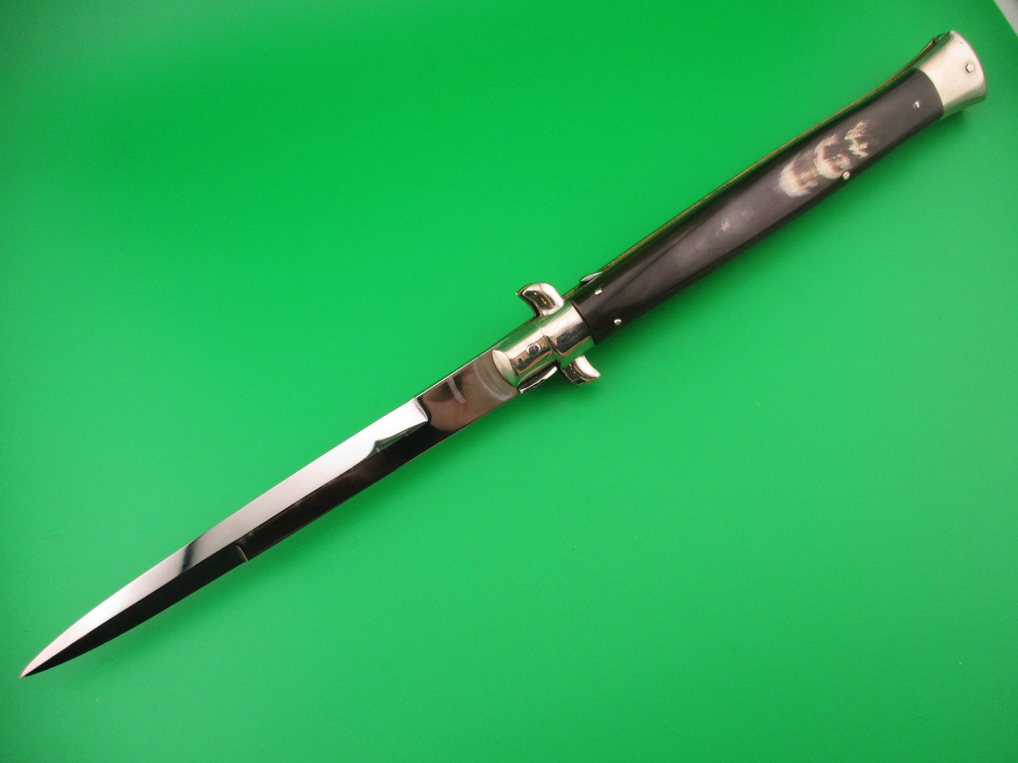 AGA CAMPOLIN 33cm Picklock Stiletto Brown streaked horn NOS automatic knife