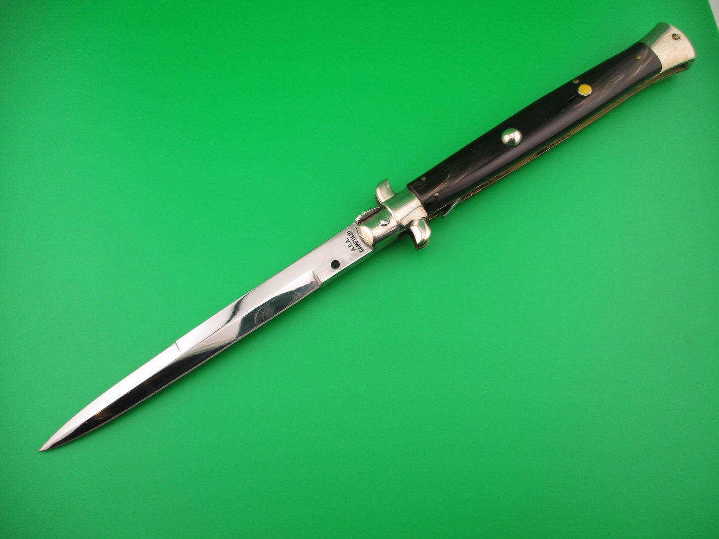 z AGA CAMPOLIN 33cm Picklock Prototype Brown streaked horn NOS automatic knife