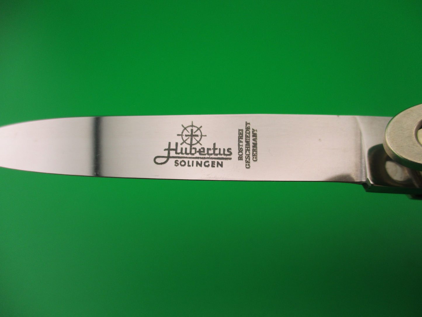 HUBERTUS SOLINGEN ROSTFREI 11cm German Slimline Lever Ebony automatic knife