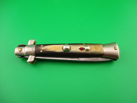 z CORICAMA 21cm Italian Picklock Horn Red Dot safety switchblade knife