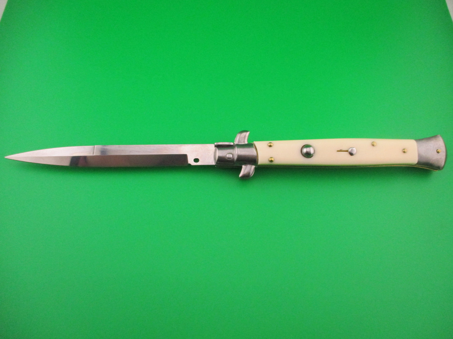 FRANK B ITALY 28cm Italian Stiletto Swivel bolster bayonet camel bone automatic knife